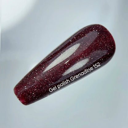 NAILSOFTHENIGHT Grenadine gel polish - weinrot reflektierender Gel-Lack für Nägel, 10ml
