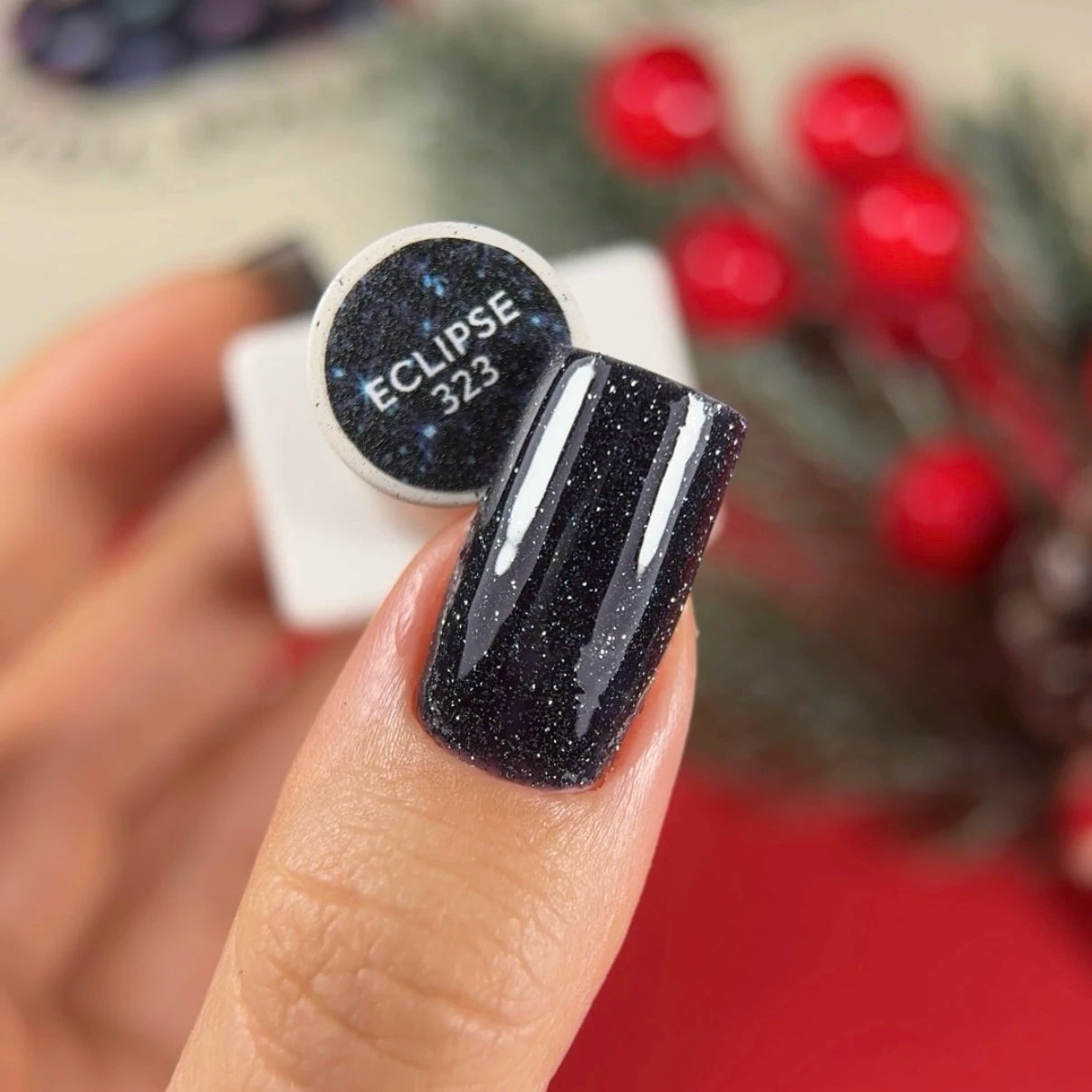 NAILSOFTHEDAY Gel Polish Eclipse 10 ml – Schwarz-Blauer Lichtreflektierender Gellack für Nägel