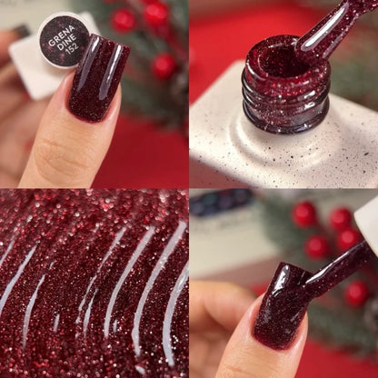 NAILSOFTHENIGHT Grenadine gel polish - weinrot reflektierender Gel-Lack für Nägel, 10ml