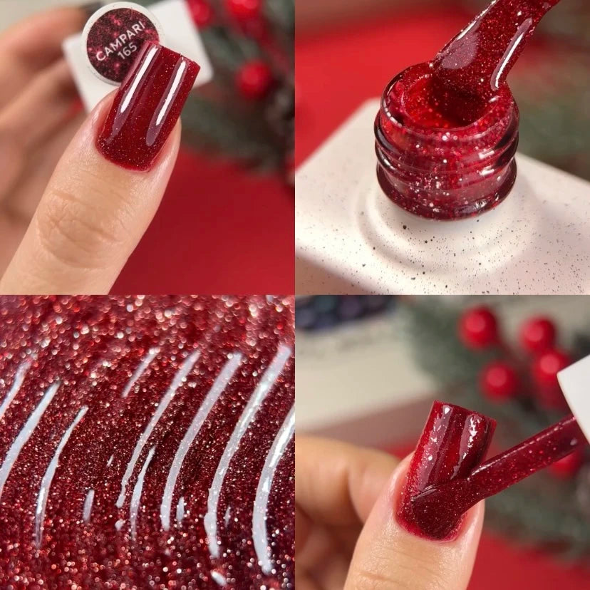 NAILSOFTHEDAY Gel Polish Campari 10 ml – Rot Lichtreflektierend Gellack für Nägel