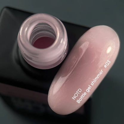 NAILSOFTHEDAY Bottle gel shimmer 03 - сверхпрочный нежно-розовый гель с красным шиммером, 10мл