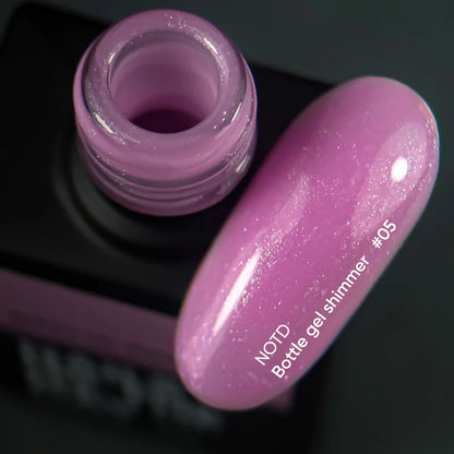 NAILSOFTHEDAY Bottle gel shimmer 05 - сверхпрочный лиловый гель с серебряным шиммером, 10мл