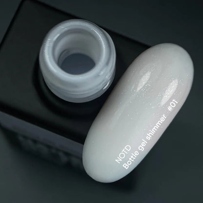 NAILSOFTHEDAY Bottle gel shimmer 01 - сверхпрочный молочный гель с серебряным шиммером, 10мл