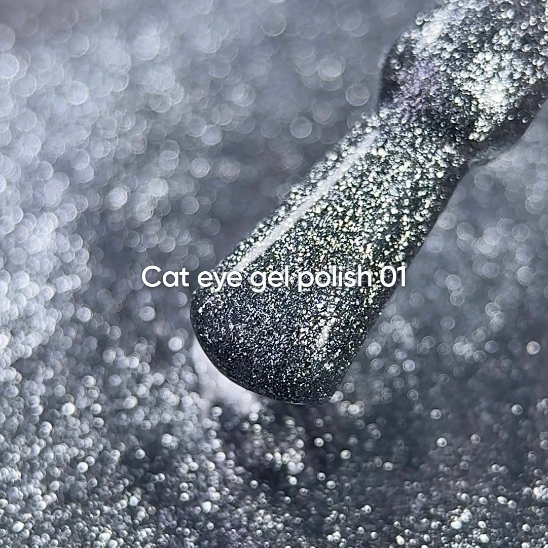 NAILSOFTHEDAY Gel Polish Cat Eye 01 – Silberner Cat-Eye Gel-Lack mit feiner Folie und leicht reflektierendem Effekt, hohe Pigmentierung, 6 ml