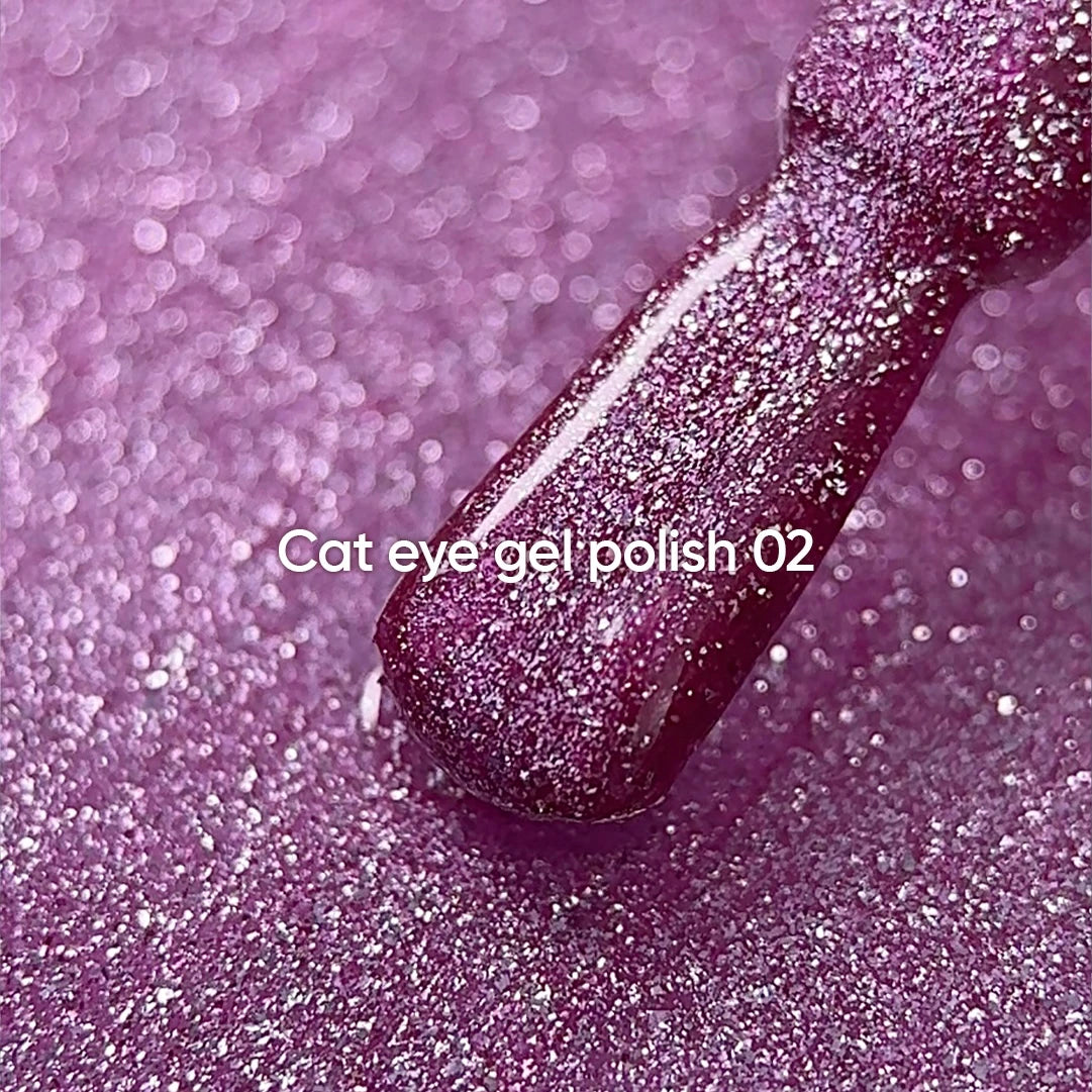 NAILSOFTHEDAY Gel Polish Cat Eye 02 – Rosafarbener Cat-Eye Gel-Lack mit feiner Folie und leicht reflektierendem Effekt, sanfter Glanz, 6 ml