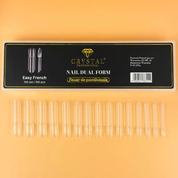 Crystal Professional Nail Dual Form Easy French – obere wiederverwendbare Nagelformen für French Nails mit Gel, Acrylgel und Polygel 150 Stk.