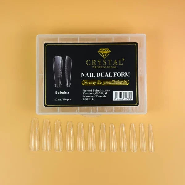 Crystal Professional Nail Dual Form Ballerina – obere wiederverwendbare Nagelformen für Gel-, Acrylgel- und Polygel-Aufbau 120 Stk.