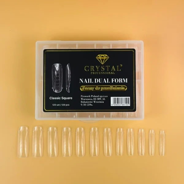 Crystal Professional Nail Dual Form Classic Square – obere wiederverwendbare Nagelformen für Gel-, Acrylgel- und Polygel-Aufbau 120 Stk.