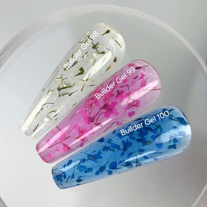 NAILSOFTHEDAY Aufbaugel 99 - rosa mit Trockenblumen 15ml