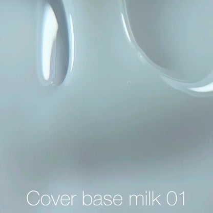 Nailsoftheday Cover base NEW Formula milk 01 - полупрозрачное холодно-молочное камуфлирующее базовое покрытие для ногтей, 10 мл