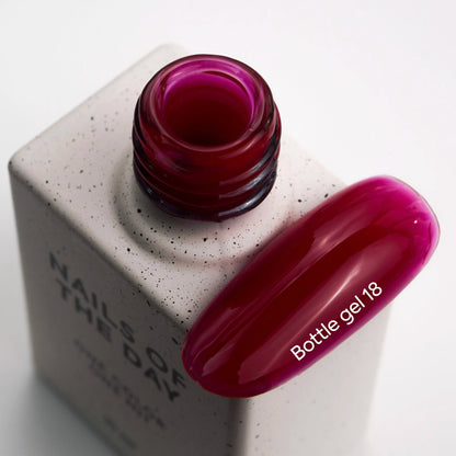 NAILSOFTHEDAY Bottle gel 18 – ультрапрочный самовыравнивающийся винно-красный гель для укрепления ногтей, 10 мл