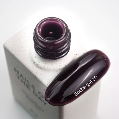 NAILSOFTHEDAY Bottle gel 20 – ультрапрочный самовыравнивающийся коричневый с фиолетовым подтоном гель для укрепления ногтей, 10 мл