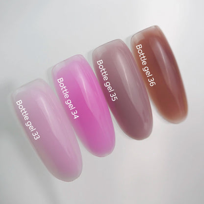 NAILSOFTHEDAY Bottle gel 35 – ultrastarker selbstnivellierender staub-lila Gel für Nagelverstärkung, 10 ml