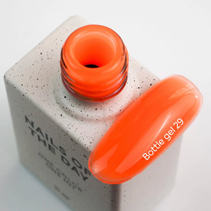 NAILSOFTHEDAY Bottle gel 29 – ультрапрочный самовыравнивающийся неоновый оранжевый гель для укрепления ногтей, 10 мл