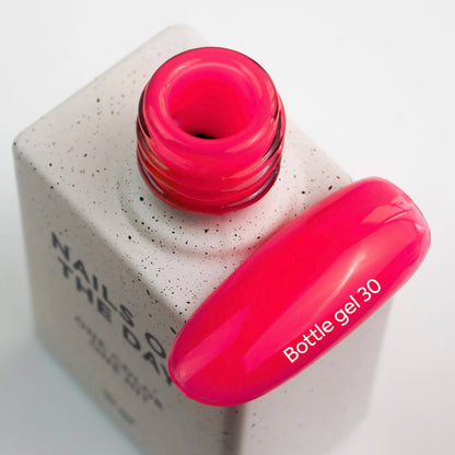NAILSOFTHEDAY Bottle gel 30 – ультрапрочный самовыравнивающийся неоновый малиновый гель для укрепления ногтей, 10 мл