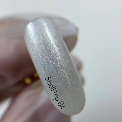 NAILSOFTHENIGHT Shell top 04 - перламутровый топ с серебряной втиркой без липкого слоя, 10мл