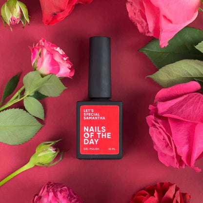 NAILSOFTHEDAY Let's special Samantha - багряный (алый) гель лак для ногтей, перекрывающий в один слой, 10мл