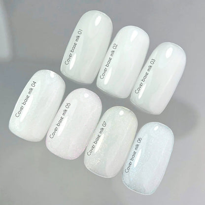 Nailsoftheday Cover base NEW Formula milk 07 - молочное, полупрозрачное с золотым шиммером камуфлирующее базовое покрытие для ногтей, 10мл
