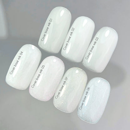 NAILSOFTHEDAY Cover Base Milk 05 Shimmer – Milchiger Base Coat mit rosafarbenem Schimmer, 10 ml