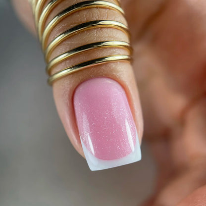 NAILSOFTHEDAY Bottle gel shimmer 04 - сверхпрочный розовый гель с серебряным шиммером, 10мл