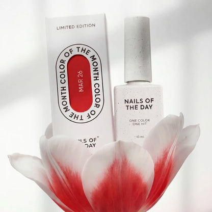 NAILSOFTHEDAY Color of the Month March 2026 Wild – intensiver roter Gel-Lack, One-Coat Deckkraft, 10 ml