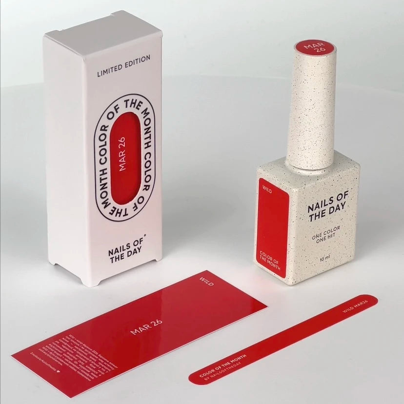 NAILSOFTHEDAY Color of the Month March 2026 Wild – intensiver roter Gel-Lack, One-Coat Deckkraft, 10 ml