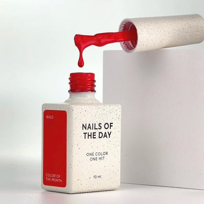 NAILSOFTHEDAY Color of the Month March 2026 Wild – intensiver roter Gel-Lack, One-Coat Deckkraft, 10 ml