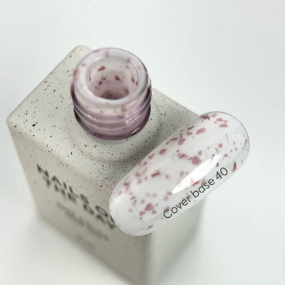 NAILSOFTHEDAY Cover Base 40 Potal – насыщенно-молочное базовое покрытие с розовой поталью, 10 мл