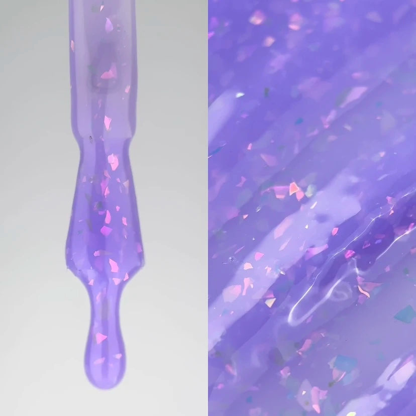 NAILSOFTHEDAY Cover Base 36 Potal – Zartlila Base Coat mit holografischer Potal, 10ml