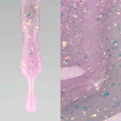 NAILSOFTHEDAY Cover Base 35 Potal – нежно-розовое базовое покрытие с голографической поталью, 10 мл
