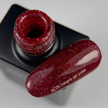 NAILSOFTHENIGHT Sangria gel polish - насыщенно красный светоотражающий гель лак, 10мл
