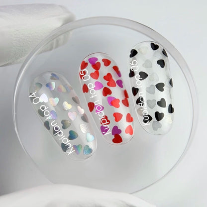 NAILSOFTHEDAY Kupidon Top 04 – нежное финишное покрытие с голографическими сердечками, без липкого слоя, 10мл