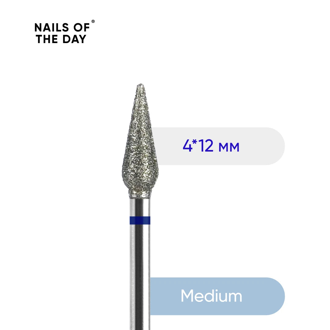 NAILSOFTHEDAY Diamantfräser „Karotte“, Blau – 4×12 mm