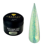 Crystal Professional Builder Gel Chameleon №2 15 ml – halbtransparentes Grün mit mehrfarbigem Chameleon-Schimmer