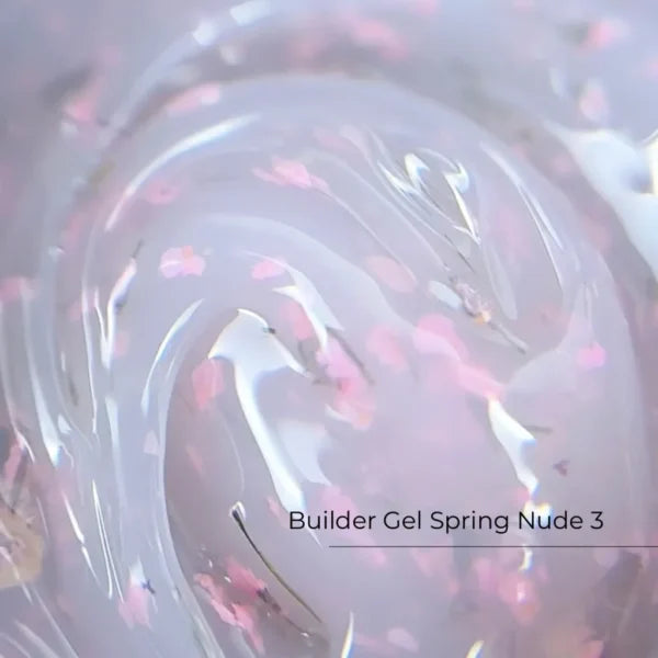 Crystal Professional Builder Gel Spring Nude №3 15 мл — полупрозрачный лиловый моделирующий гель с сухоцветами