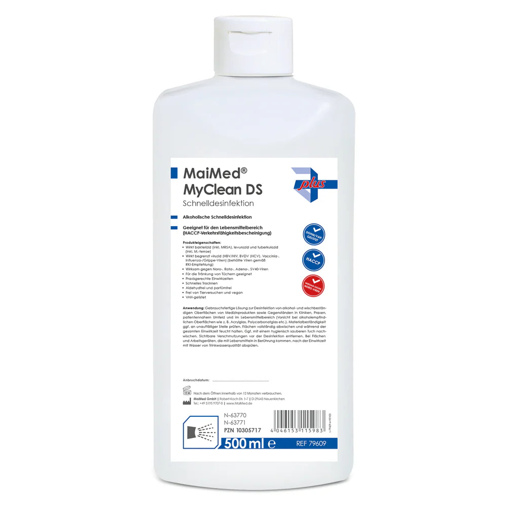 MaiMed® MyClean DS 500 ml – Schnelldesinfektion für Flächen im Nagelstudio, Kosmetikstudio und Fußpflege