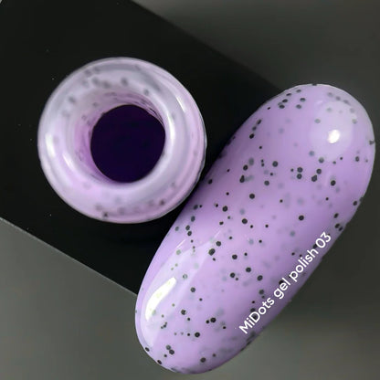 NAILSOFTHEDAY MiDots Gel Polish 03 – лиловый гель-лак с черными точками для стильного маникюра, 10 мл