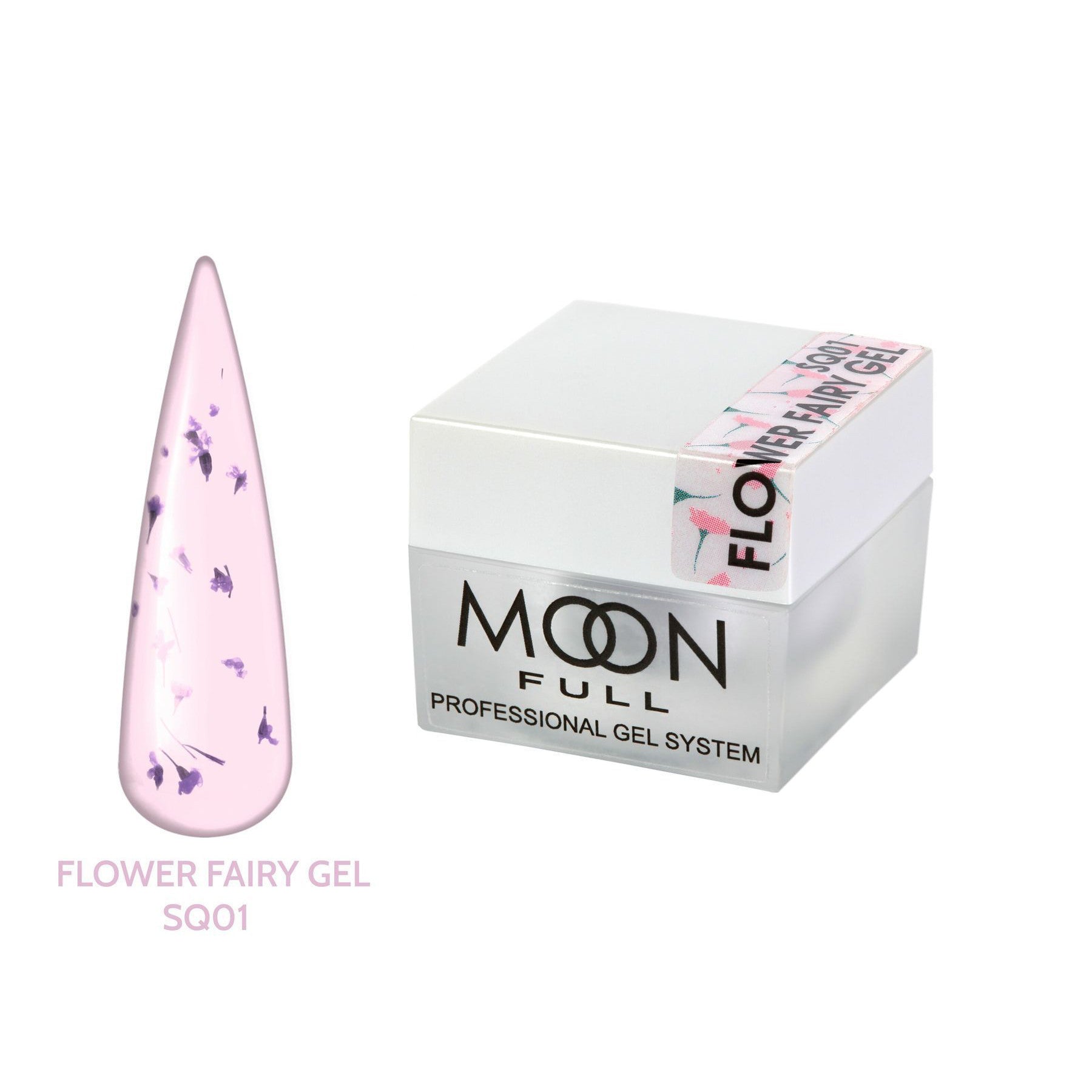 Moon Full Flower Fairy Gel Nr. 1 – Transparentes Nail Design Gel mit Trockenblumen, 5ml