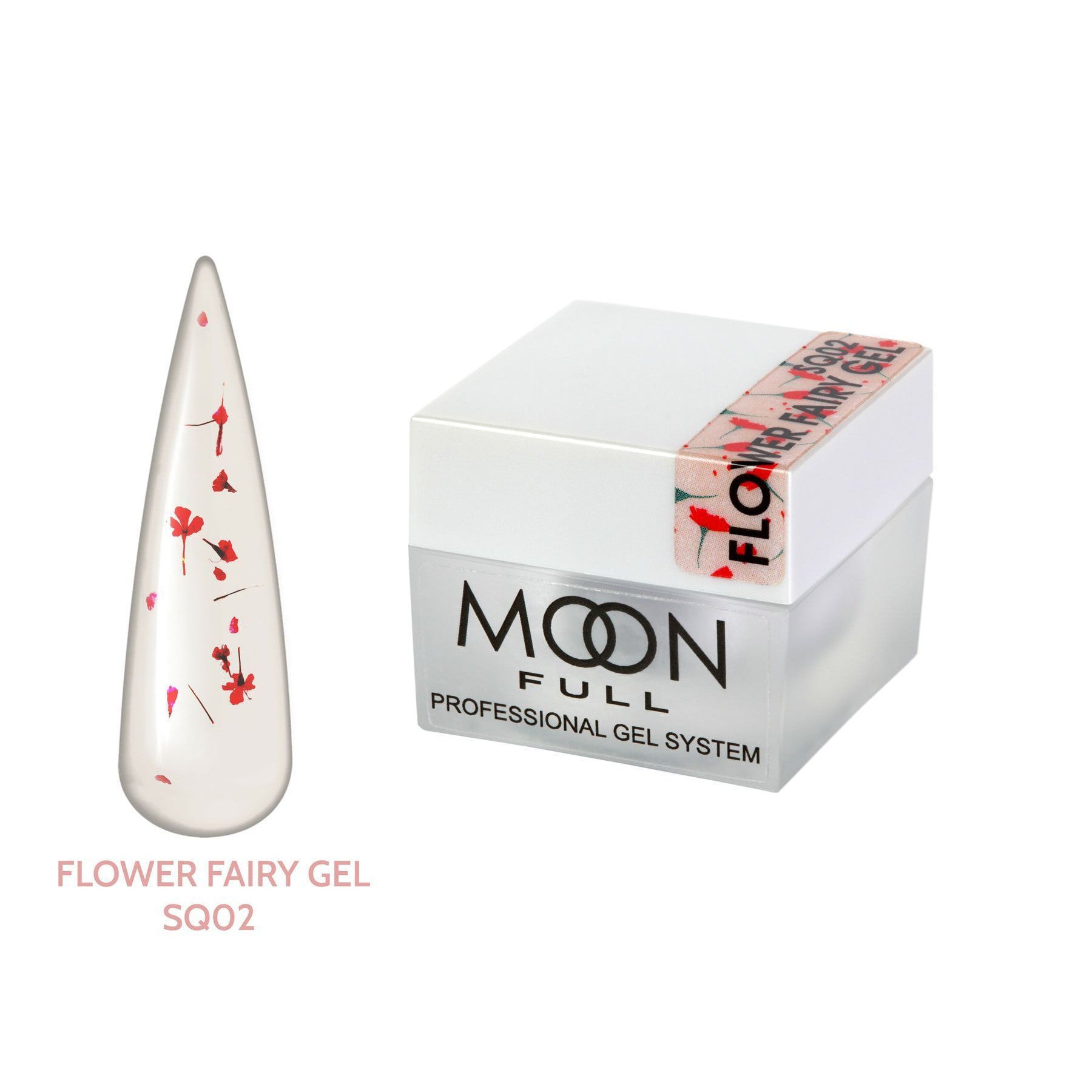 Moon Full Flower Fairy Gel Nr. 2 – Transparentes Nail Design Gel mit Trockenblumen, 5ml