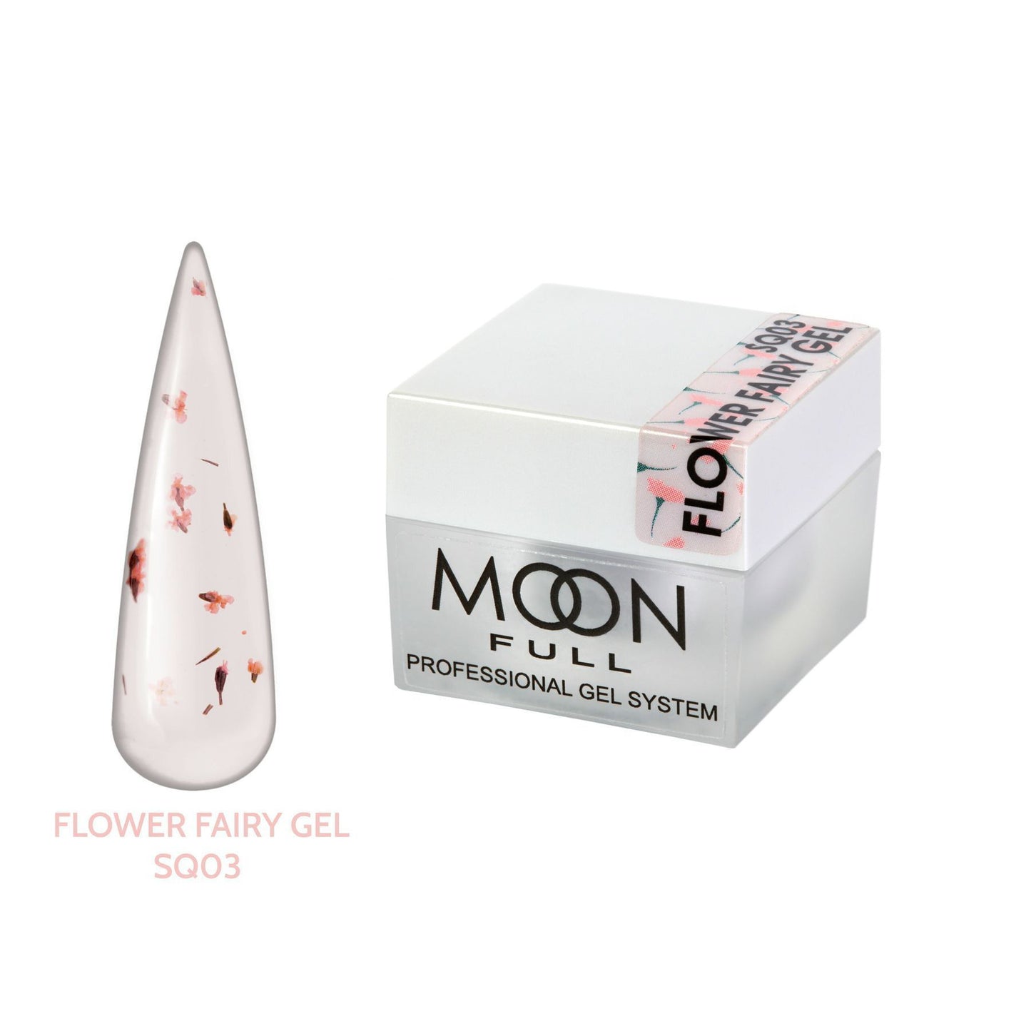 Moon Full Flower Fairy Gel Nr. 3 – Transparentes Nail Design Gel mit Trockenblumen, 5ml