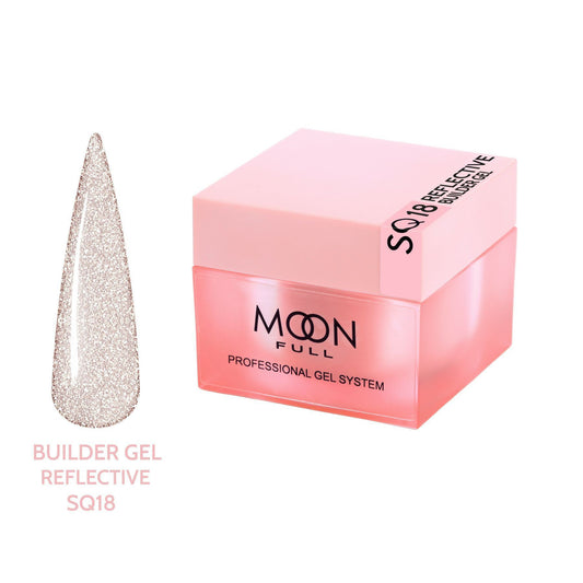 Moon Full Reflective Builder Gel 30ml №SQ18 – Hellbeiges Aufbaugel mit Reflective Effekt