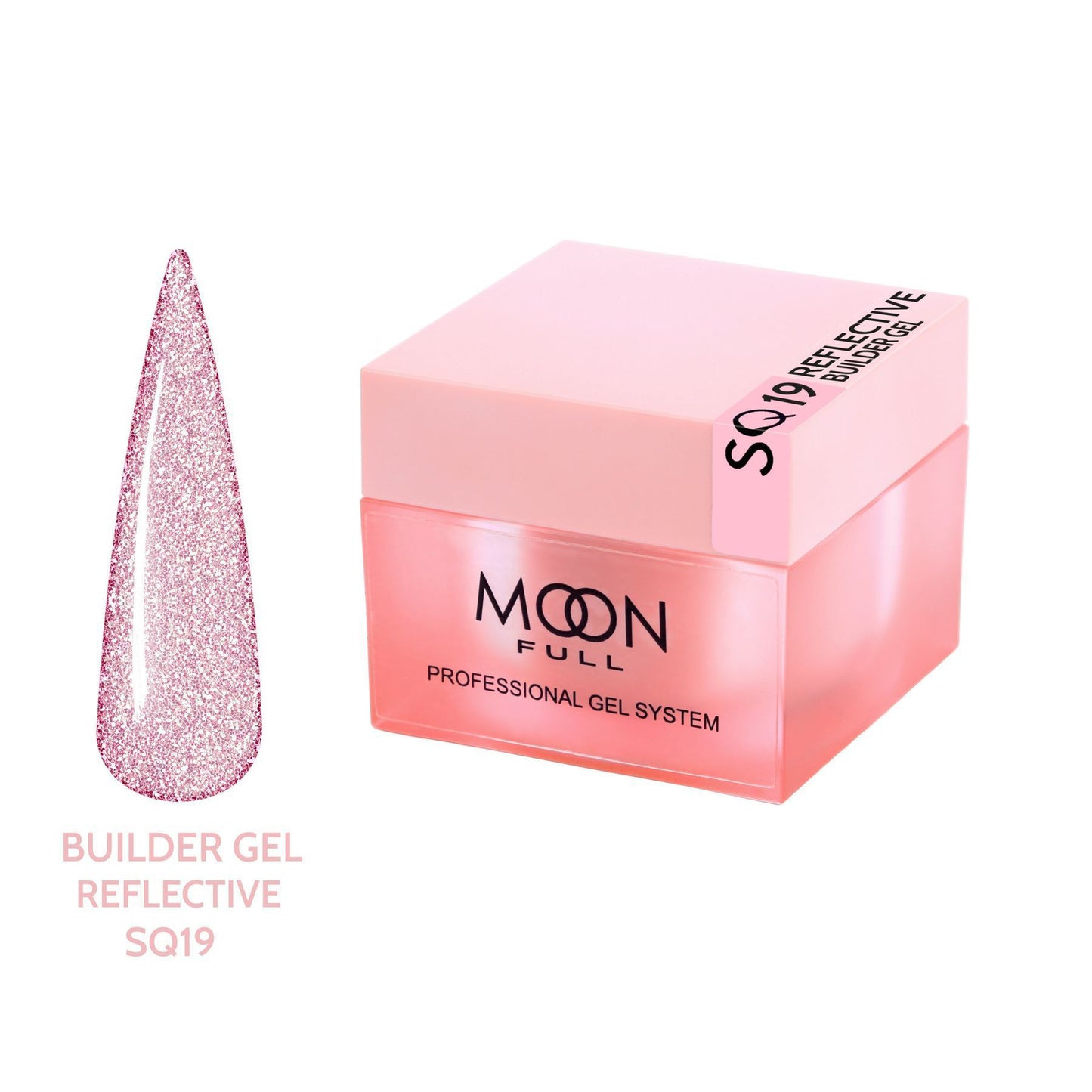 Moon Full Reflective Builder Gel 30ml №SQ19 – Zart Rosa Aufbaugel mit Reflective Effekt