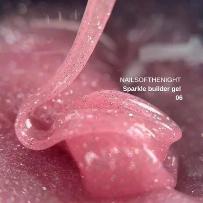 NAILSOFTHENIGHT Sparkle Builder Gel 06 - персиковый светоотражающий строительный гель, 15мл