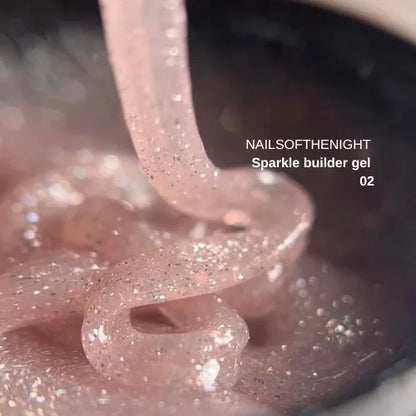 NAILSOFTHENIGHT Sparkle Builder Gel 02 - бежевый светоотражающий строительный гель, 15мл