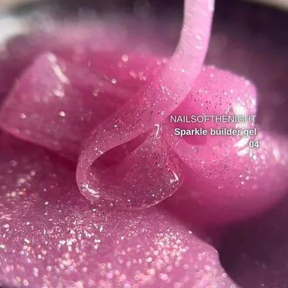 NAILSOFTHENIGHT Sparkle Builder Gel 04 - розовый светоотражающий строительный гель, 15мл