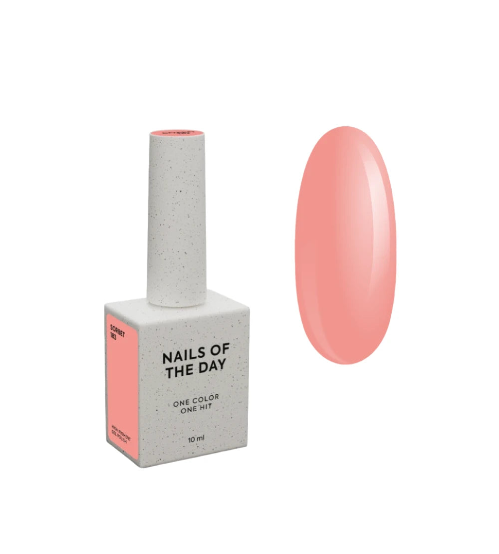 NAILSOFTHEDAY Gel polish Sorbet - zartpfirsichfarbener Gel-Nagellack, deckt in nur einer Schicht, 10 ml