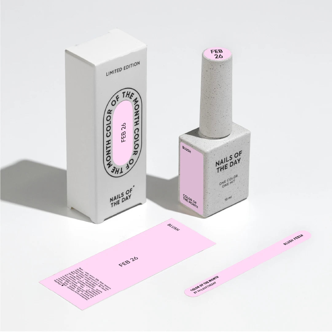 NAILSOFTHEDAY Color of the month February 2026 Blush – Pastell‑Rosa Gel‑Lack 10 ml. Trendfarbe des Monats