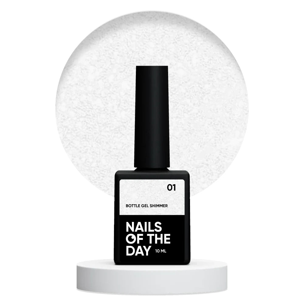 NAILSOFTHEDAY Bottle Gel Shimmer 01 - Milchgel mit Silberschimmer 10ml