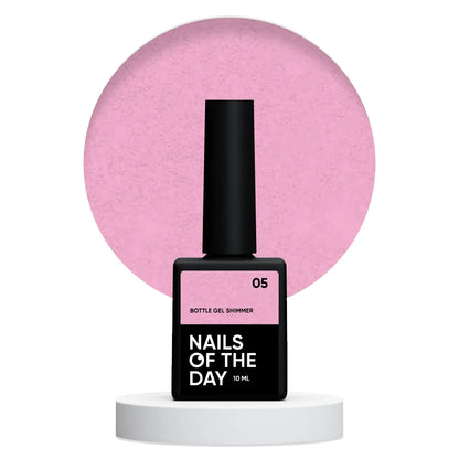 NAILSOFTHEDAY Bottle gel shimmer 05 - сверхпрочный лиловый гель с серебряным шиммером, 10мл