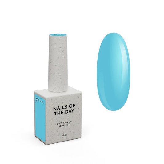 NAILSOFTHEDAY Bottle gel 05 – ultrastarker selbstnivellierender blaublauer Gel für Nagelverstärkung, 10 ml